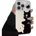 thumbnail image 1 of Designed for IPhone Case,Cute Art Cartoon Cat Pattern Shockproof Protective Cover Phone Case (iPhone 15,White), 1 of 5