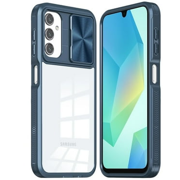 Designed for Samsung Galaxy A16 5G Hybrid Cases with Sliding Camera Cover Transparent Shockproof Bumper TPU Protective Phone Case Cover - Blue