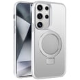 thumbnail image 1 of Designed for Samsung Galaxy S24 Magnetic Circle Kickstand with MagSafe Compatible Matte Skin Rugged Bumper Ring Holder Phone Case Cover [Clear], 1 of 8