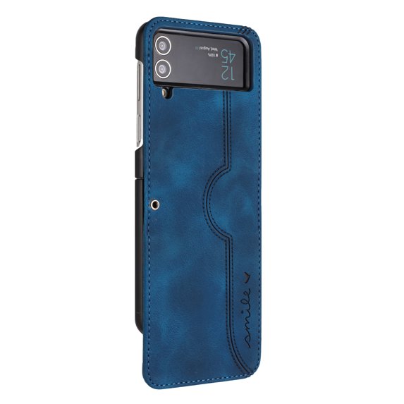 Designed for Samsung Galaxy Z Flip 4 Case, Classic Flip Folio Cover with PU Leather Phone Case for Samsung Galaxy Z Flip 4, Darkblue