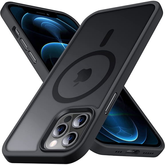 Designed for iPhone 12 Pro Max Case, [Support Magsafe] Soft Silicone Slim Anti-Scratch Case Compatible with iPhone 12 Pro Max 6.7 inch, Black