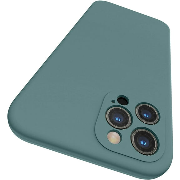 Designed for iPhone 12 Pro Max Case with Camera Protection, Liquid Silicone Phone Case with Microfiber Lining, Cactus Green