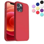 Designed for iPhone 12 Silicone Case, Protection Shockproof Dustproof Anti-Scratch Phone Case Cover for iPhone 12, Liquid Silicone Phone Case (Red)