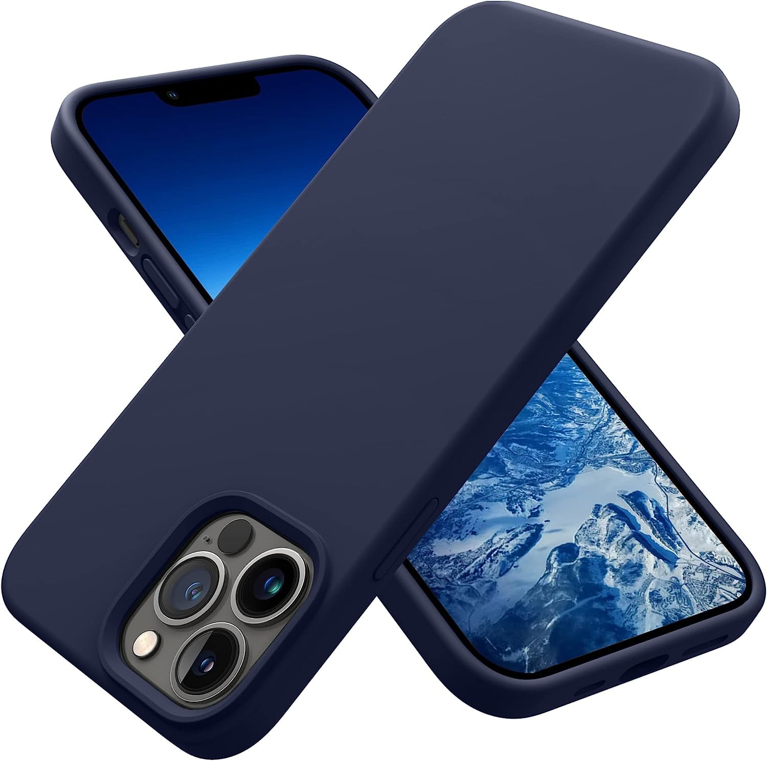 designed for iphone 13 pro max case silicone shockproof slim midnight