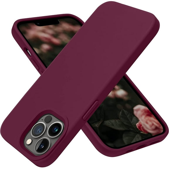 Designed for iPhone 13 Pro Max Case, Silicone Shockproof Slim Thin Phone Case for iPhone 13 Pro Max 6.7 inch (Wine Red)