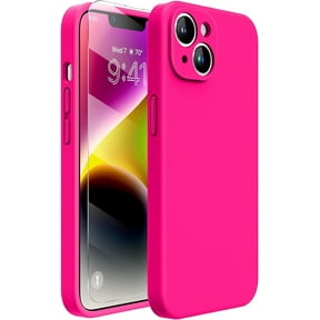 Designed for iPhone 14 Case ,[Upgraded Enhanced Camera Protection],Shockproof Liquid Silicone Case with Microfiber Lining, 6.1 inch,Hot Pink
