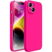 Designed for iPhone 14 Case ,[Upgraded Enhanced Camera Protection],Shockproof Liquid Silicone Case with Microfiber Lining, 6.1 inch,Hot Pink