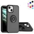 thumbnail image 1 of Entronix Shockproof Matte Case Designed for iPhone 14, Shockproof Rotating Holder Ring, Black, 1 of 6