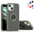thumbnail image 1 of Entronix Shockproof Matte Case Designed for iPhone 14, Shockproof Rotating Holder Ring, Green, 1 of 6