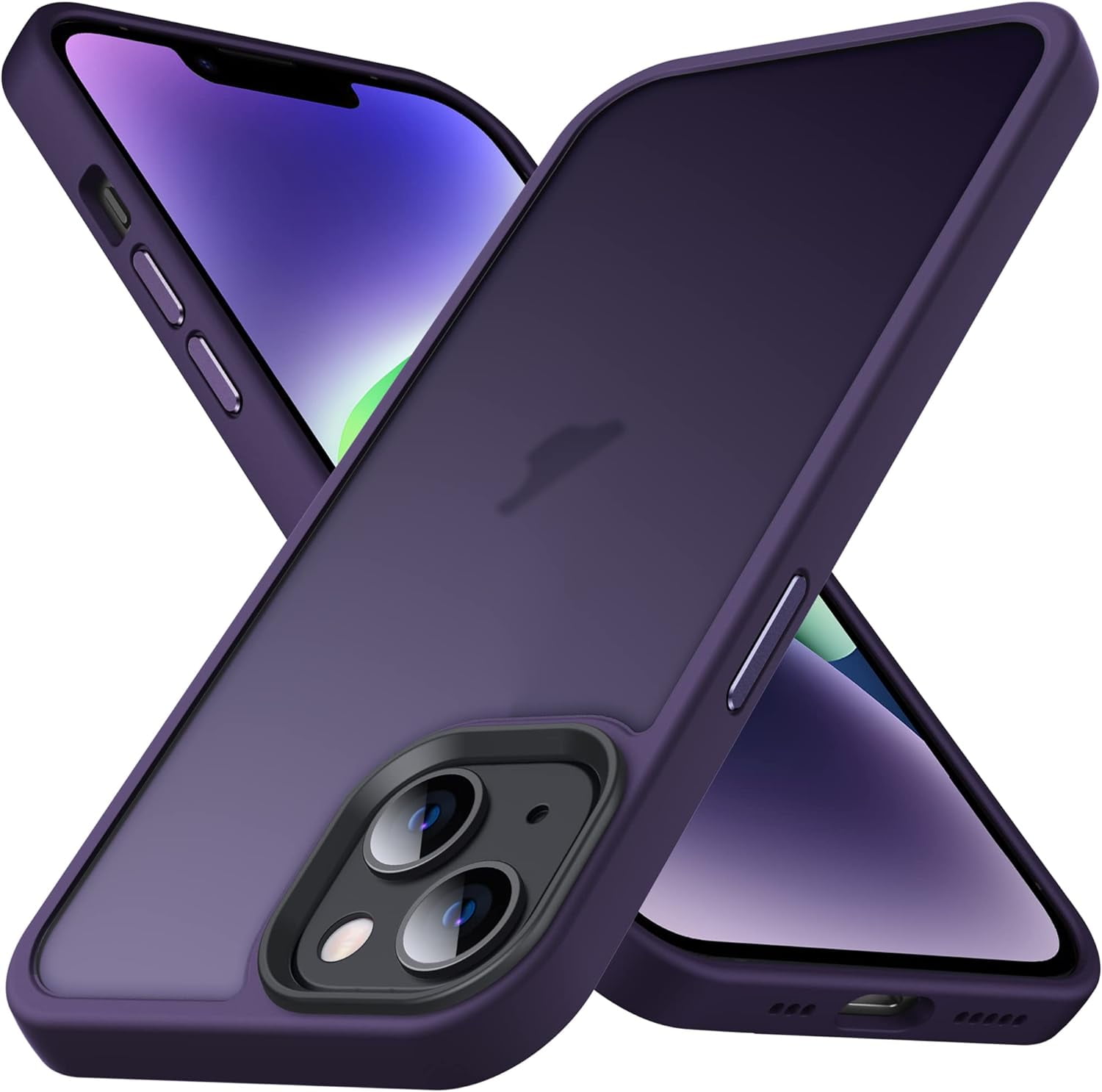 iphone14Plus　ケース　パープル : Caseative for iPhone 14 Plus Case,Cute Curly Wave