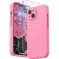 thumbnail image 1 of Designed for iPhone 14 Plus Case with Screen Protector and Camera Protection, Liquid Silicone Phone Case with Soft Microfiber Lining (Pink), 1 of 14