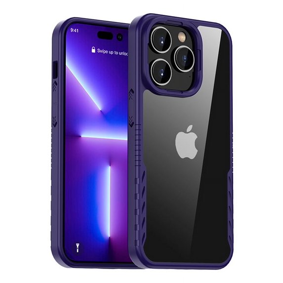 Designed for iPhone 14 Pro Case, Clear Hard PC Back Cover Shockproof Protective Slim Bumper Case for iPhone 14 Pro 6.1"(2022 Release)