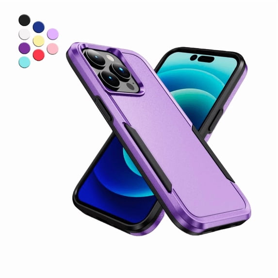 Entronix Heavy Duty Case Compatible with iPhone 14 Pro, Slim Hard Cover, Purple