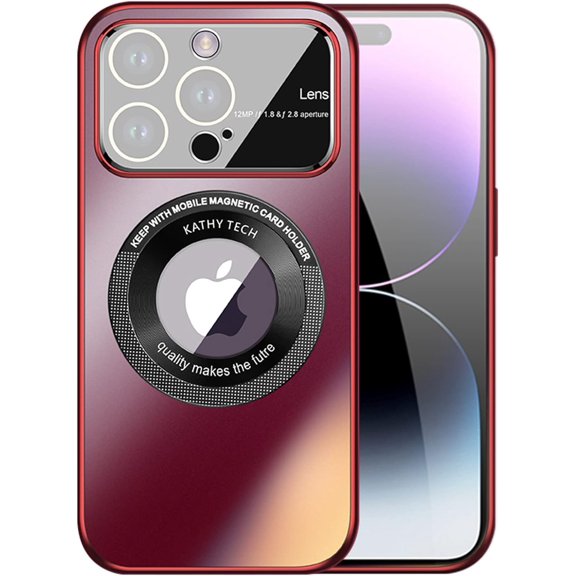 Designed for iPhone 14 Pro Max Case Compatible with Magsafe,Magnetic Full Camera Protection Luxury Cover(6.7 inches), Wine