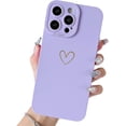 thumbnail image 1 of Designed for iPhone 14 Pro Max Case Cute Girly Sweet Heart Flower Pattern Soft Silicone Camera Protective Phone Case for iPhone 14 Pro Max (Purple), 1 of 16