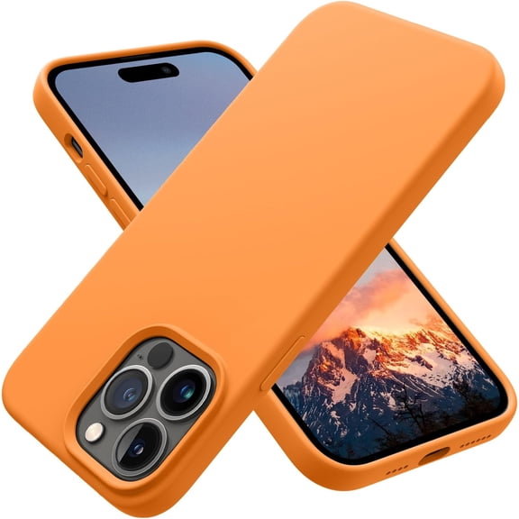 Designed for iPhone 14 Pro Max Case, Silicone Shockproof Slim Thin Phone Case for iPhone 14 Pro Max 6.7 inch (Orange)