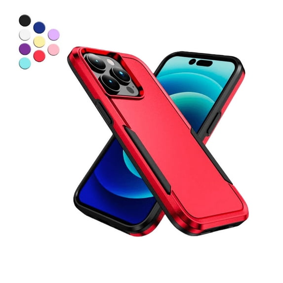 Entronix Heavy Duty Case Compatible with iPhone 14 Pro Max, Slim Hard Cover, Red