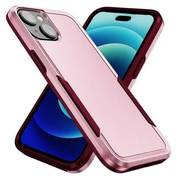 Entronix Heavy Duty Sleek Case designed for iPhone 15, Shockproof Drop Protection, Pink