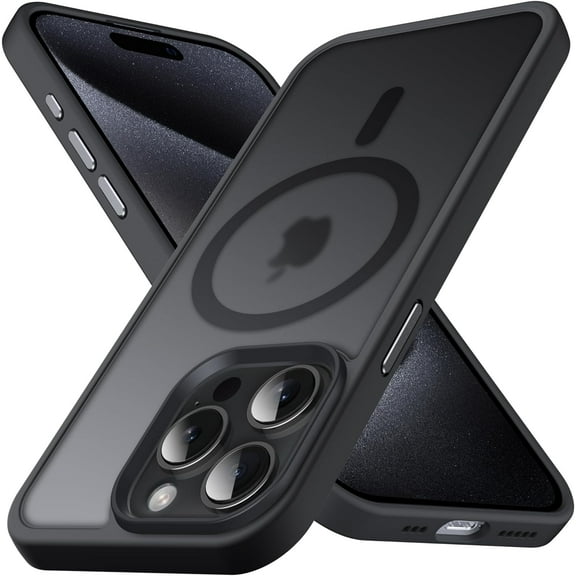 Designed for iPhone 15 Pro Max Case, [Compatible with Magsafe] Slim Anti-Scratch Shockproof Phone Case Cover for iPhone 15 Pro Max 6.7 inch, Black