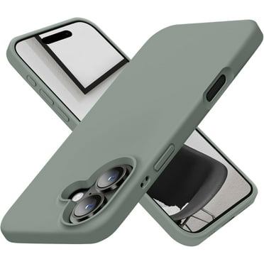 Designed for iPhone 16 Case, Silicone Ultra Slim Shockproof Protective Phone Case with [Soft Anti-Scratch Microfiber Lining], 6.1 inch, Calke Green