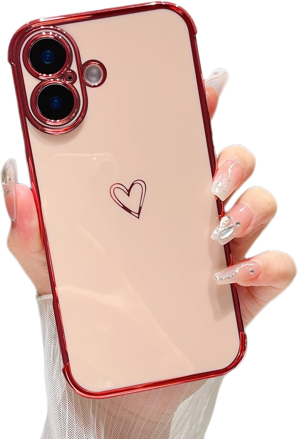 Yoedge Funda De Silicone Para Apple IPhone 14 (6,1"), Mate Rosa Silicona TPU Moda Dibujos Carcasa, Suave Antigolpes Bumper Protectora Case Para IPhone 14 - Corazón Amor 3