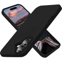 Designed for iPhone 16 Plus Case, Silicone Ultra Slim Shockproof Protective Phone Case with [Soft Anti-Scratch Microfiber Lining], 6.7 inch, Black
