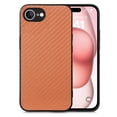 thumbnail image 1 of Designed for iPhone 16e Folding Case, Carbon Fiber Texture + TPU, Shockproof Lightweight Slim Drop Protection Cover for iPhone 16e, Brown, 1 of 11