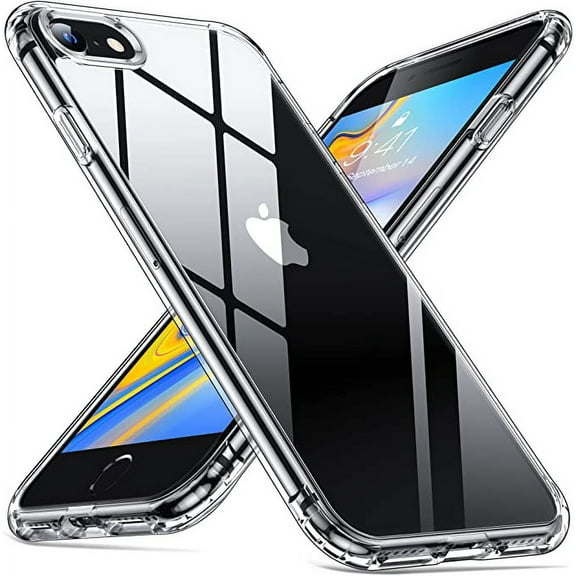 Entronix Clear Case for iPhone 8 / 7 / SE, Shockproof Slim Fit Transparent Hard Cover