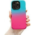 thumbnail image 1 of Designed for iPhone Case,2in1 Cute Matte Mixed Color Gradient Camera Lens Protection Shockproof Protective Cover Phone Case (iPhone 12 Pro Max,Pink), 1 of 6