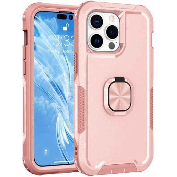 Designed for iPhone Case,3 In1 Anti-drop Heavy Duty Matter Hard PC Shockproof Full Body Protective Cover Phone Case (iPhone 11 Pro,Pink)