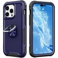 thumbnail image 1 of Designed for iPhone Case,3 In1 Anti-drop Heavy Duty Matter Hard PC Shockproof Full Body Protective Cover Phone Case (iPhone 13 Pro Max,Blue), 1 of 7