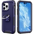 thumbnail image 1 of Designed for iPhone Case,3 In1 Anti-drop Heavy Duty Matter Hard PC Shockproof Full Body Protective Cover Phone Case (iPhone 15,Blue), 1 of 7