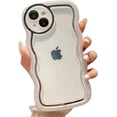 thumbnail image 1 of Designed for iPhone Case,Curly Wave Frame Pattern Camera Lens Protection Shockproof Protective Cover Phone Case (iPhone 13,White), 1 of 6