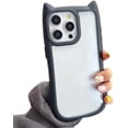 thumbnail image 1 of Designed for iPhone Case,Cute 3D Cartoon Ears Frame Anti-Drop Camera Lens Protection Shockproof Protective Cover Phone Case (Black,iPhone 12), 1 of 5