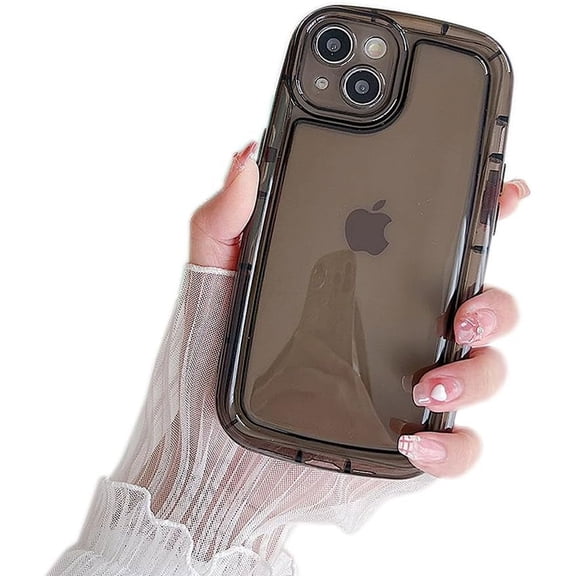 Designed for iPhone Case,Cute Airbag Frame Anti-Drop Camera Lens Protection Shockproof Protective Cover Phone Case (Black,iPhone 11)