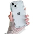 thumbnail image 1 of Designed for iPhone Case,Cute Airbag Frame Anti-Drop Camera Lens Protection Shockproof Protective Cover Phone Case (Clear,iPhone 14 Pro Max), 1 of 6