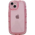 thumbnail image 1 of Designed for iPhone Case,Cute Airbag Frame Anti-Drop Camera Lens Protection Shockproof Protective Cover Phone Case (Pink,iPhone 13), 1 of 6