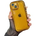 thumbnail image 1 of Designed for iPhone Case,Cute Airbag Frame Anti-Drop Camera Lens Protection Shockproof Protective Cover Phone Case (Yellow,iPhone 14 Pro Max), 1 of 6