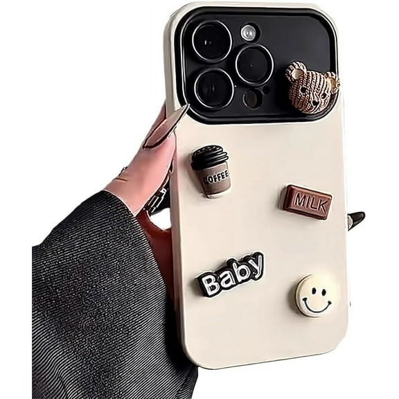 Designed for iPhone Case,Cute Bear Matte Gradient Large View Camera Lens Protection Shockproof Protective Cover Phone Case (iPhone 11 Pro Max,White)