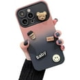 thumbnail image 1 of Designed for iPhone Case,Cute Bear Matte Gradient Large View Camera Lens Protection Shockproof Protective Cover Phone Case (iPhone 16,Pink), 1 of 6