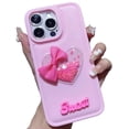 thumbnail image 1 of Designed for iPhone Case,Cute Bubble 3D Love Heart Quick Sand Bow Silicone Shockproof Protective Cover Phone Case (iPhone 11 Pro,Pink), 1 of 5