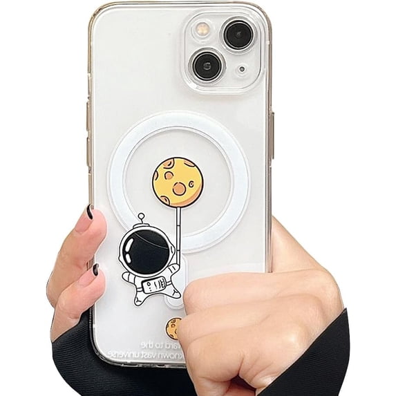 Designed for iPhone Case,Cute Cartoon Creative Planet Astronauts Camera Lens Protection Shockproof Protective Cover Phone Case (Lollipop,iPhone 15)