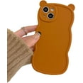 thumbnail image 1 of Designed for iPhone Case,Cute Cat Ear Water Wave Frame Candy Color Shockproof Protective Cover Phone Case (iPhone 14 Pro,Brown), 1 of 6