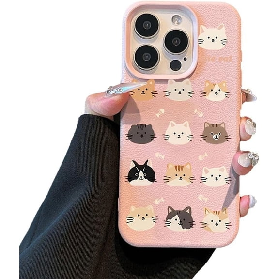 Designed for iPhone Case,Cute Cat Fish Pattern Matte Silicone Shockproof Protective Cover Phone Case (iPhone 13,Pink)