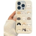 thumbnail image 1 of Designed for iPhone Case,Cute Cat Fish Pattern Matte Silicone Shockproof Protective Cover Phone Case (iPhone 16 Pro,White), 1 of 4