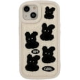 thumbnail image 1 of Designed for iPhone Case,Cute Fluff Bunny Pattern Camera Lens Protection Shockproof Protective Cover Phone Case (White,iPhone 15 Plus), 1 of 6