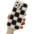 thumbnail image 1 of Designed for iPhone Case,Cute Grid Love Heart Pattern Silicone Camera Lens Protection Shockproof Cover Phone Case (iPhone 11 Pro Max,Black), 1 of 6