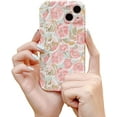 thumbnail image 1 of Designed for iPhone Case,Cute Oil Paint Floral Pattern Full Body Camera Lens Protection Shockproof Protective Cover Phone Case (iPhone 13,Pink), 1 of 5