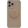 thumbnail image 1 of Designed for iPhone Case,Cute Simple Silicone with Round Kickstand Camera Lens Protection Shockproof Protective Cover Phone Case (Beige,iPhone 15), 1 of 5