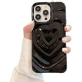 thumbnail image 1 of Designed for iPhone Case,Cute Water Ripple Shape Love Heart Camera Lens Protection Shockproof Protective Cover Phone Case (Black,iPhone 15), 1 of 7